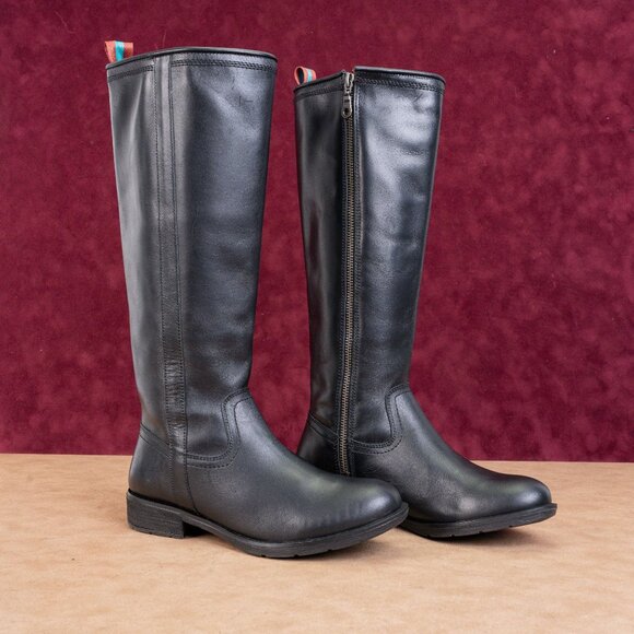 Sofft Woman Black Leather Comfortable Western Riding Zip Knee Boots size 6.5 - Picture 1 of 9